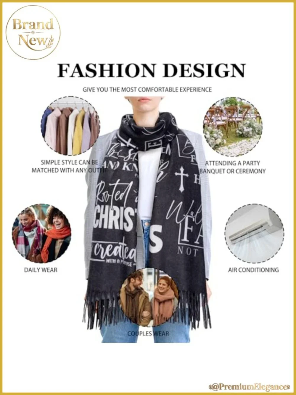 Cashmere Blend Prayer Shawl Wrap Pashmina Christian Gift